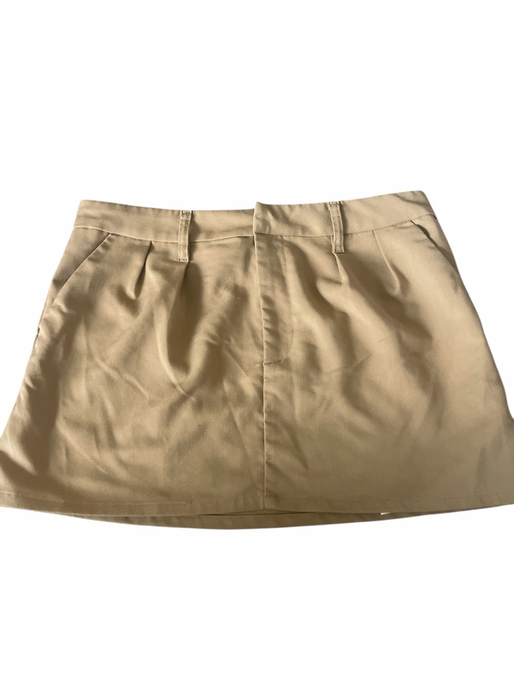 H&M Tan Mini Skirt with Front Pleats